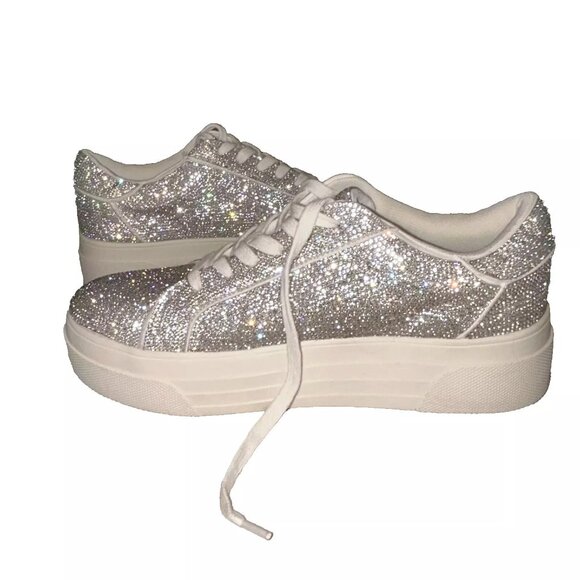 Jessica Simpson Cherello Platform Fashion Sneaker Silver size 8 NEW - Picture 6 of 10